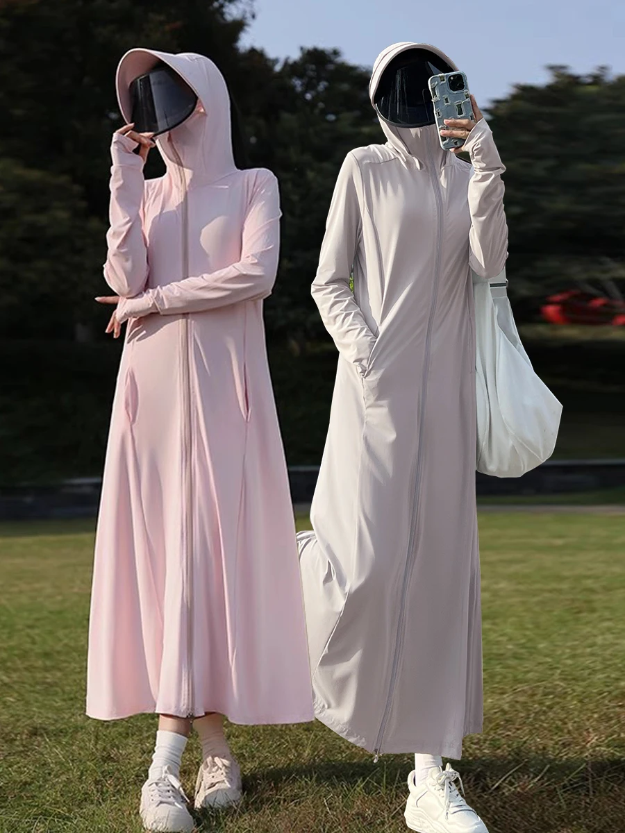 

Women's Summer 2025 New Long Ice Silk Vehicle Riding Full Body Sun Protection Clothing Ultra Violet Protection Fai...