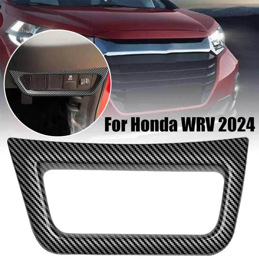 For Honda WR-V WRV 2024 2025 ABS Black Car Headlight Panel Decoration Accessories Control Interior Stickers Car Button C2J8