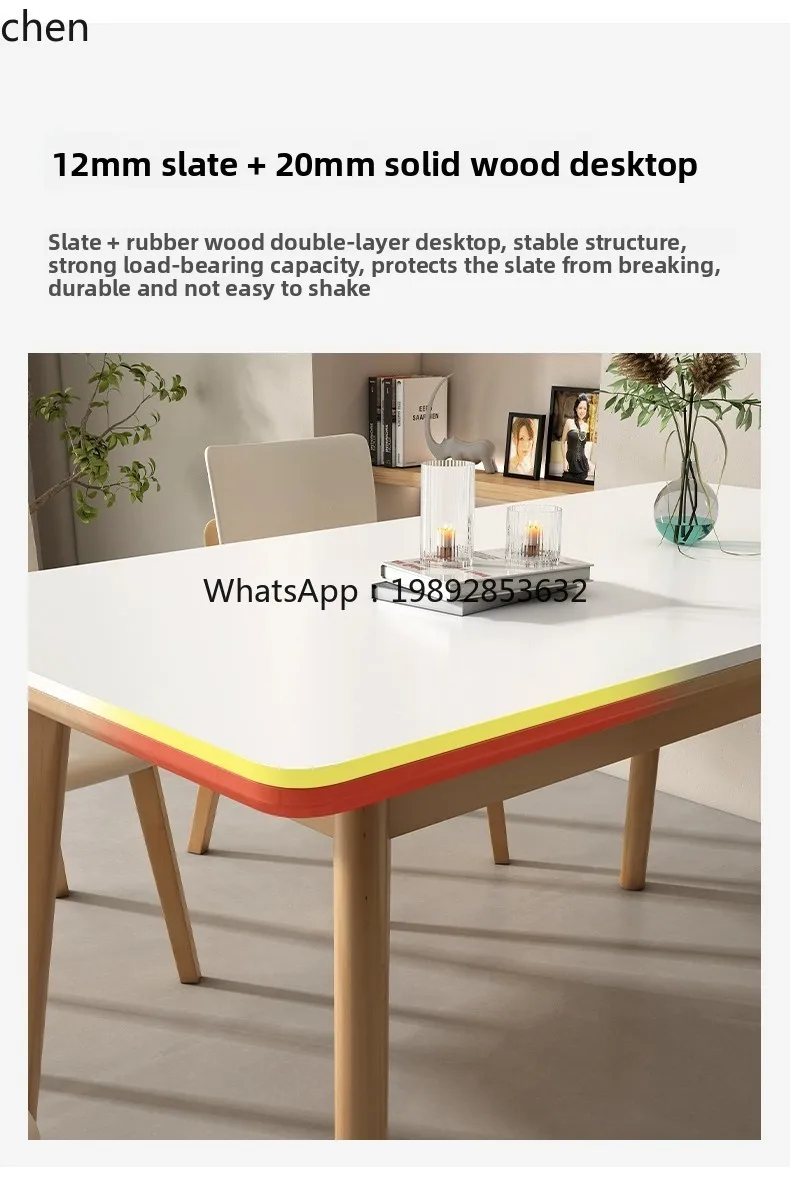

Rock Slab Dining Table and Chair Set for Home Use, Small Apartment Dining Table, Solid Wood