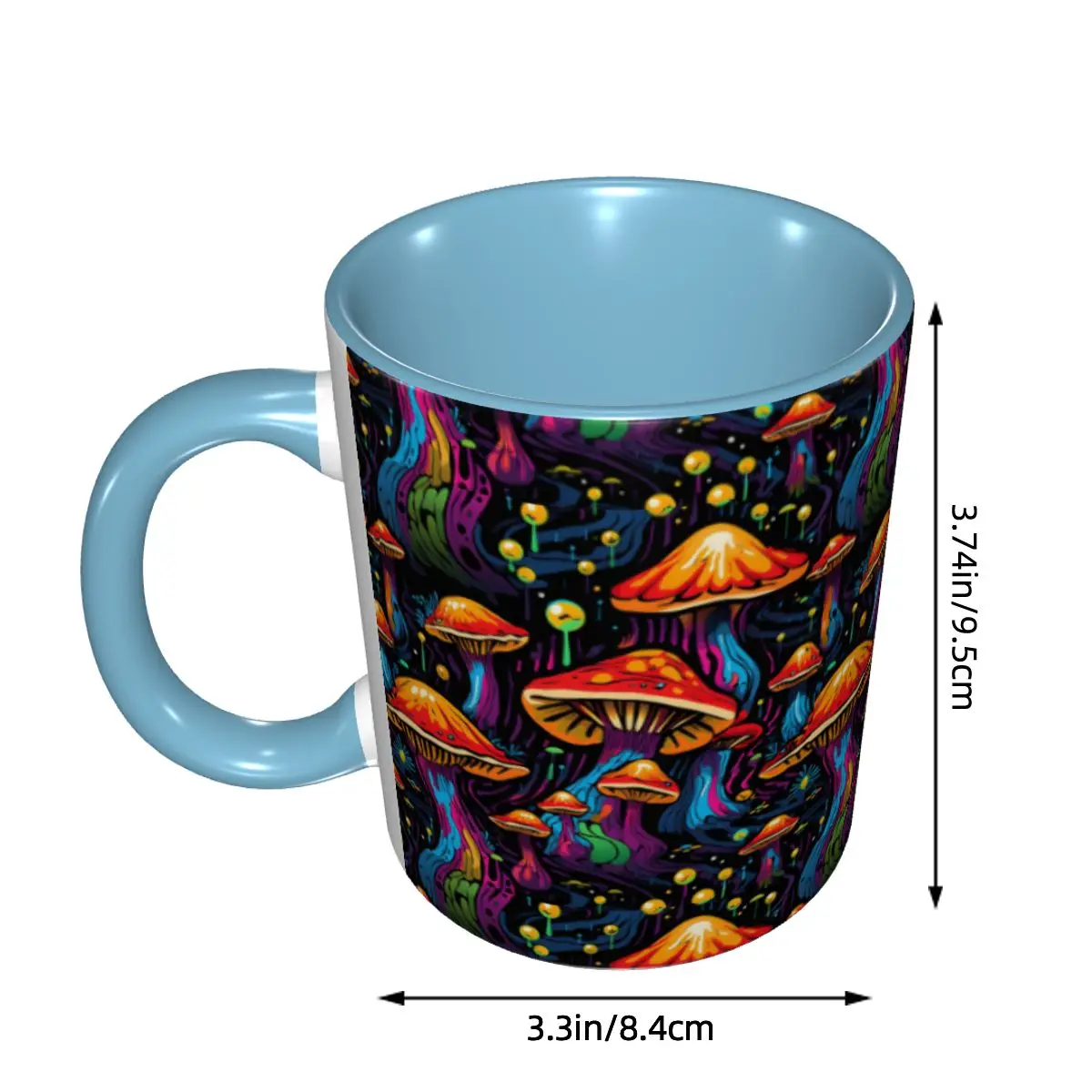 Acid Trippy Weird Psychedelic Wavy Mushroom Mug Funny Ceramic Coffee Cups Tea Mugs Milk Cup Drinkware Gift Woman Man DIY Custom