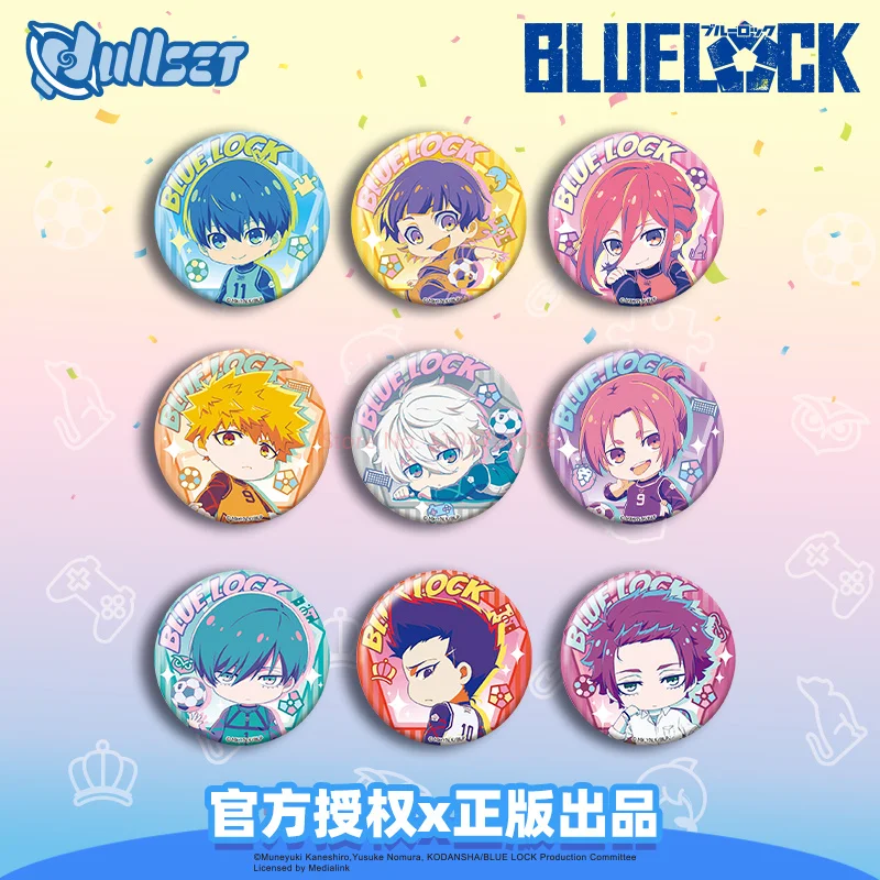 2025 Nuova vendita Blue Prison Q Edition Simpatico distintivo per acquerello Anime Blue Lock Collezione ufficiale Valley Collezione ufficiale Giocattoli Regali di Natale