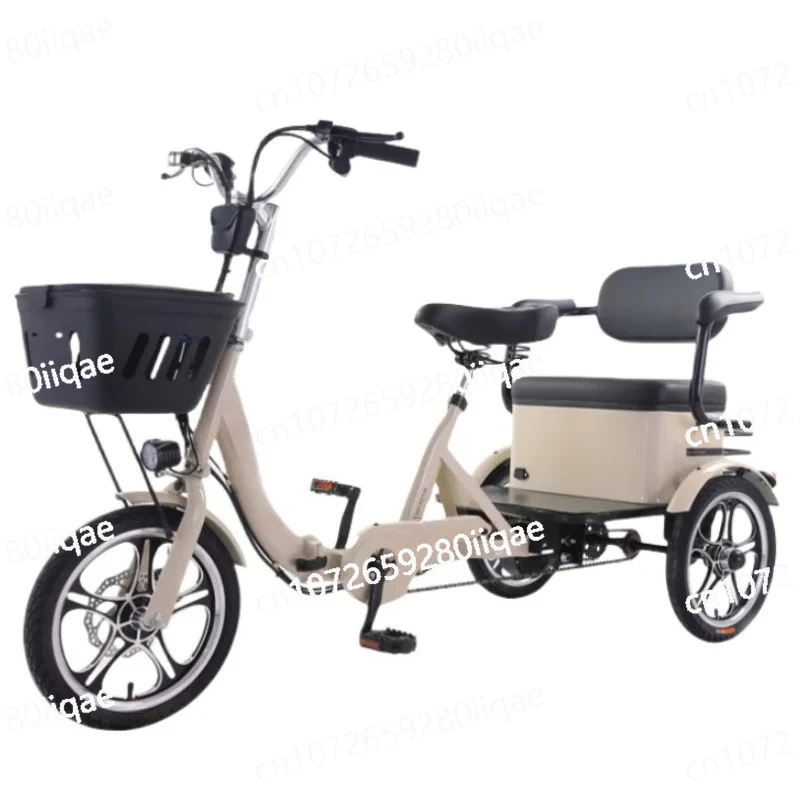 

For Passanger with Seat 48V 400W Family Electric City Bike Foldable with Basket Removable Battery Adult Electric Tricycle