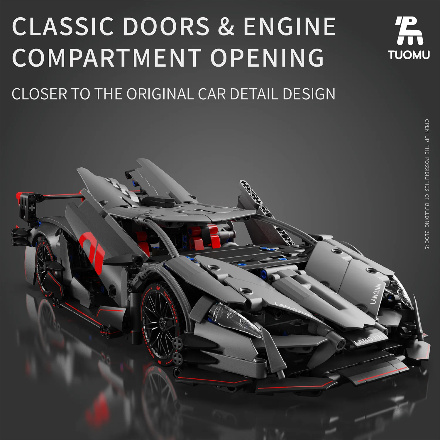 مجموعة مكعبات بناء سيارات السباق الفنية - مجموعة نماذج تعليمية جذعية متحركة للبالغين والأطفال #1