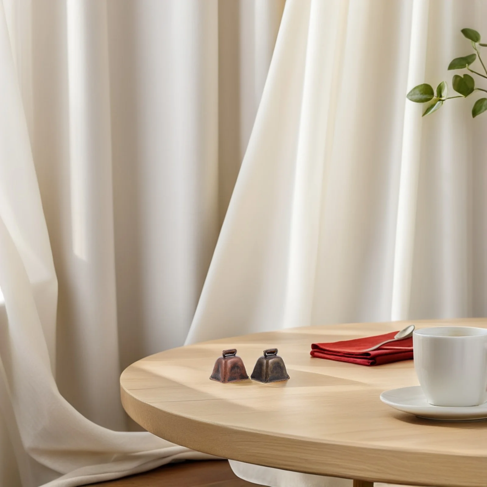 

8Pcs Rustic Bronze Cow Bells Metal Mini Cowbell Set for Home Decor Crafts Farm Party Decorations Loud Clear Tone