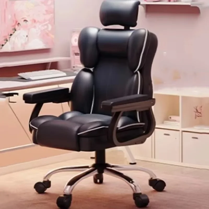 Silla de oficina para juegos, diseño de soporte cómodo, estilo móvil ergonómico moderno, muebles de oficina Silla Oficina blancos