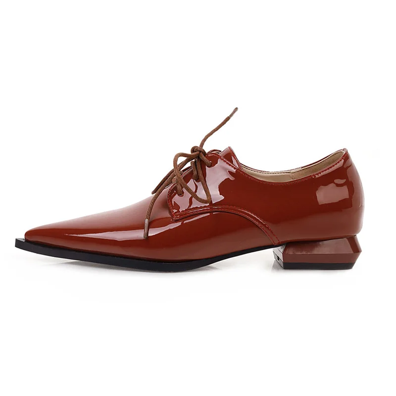 

Western Women's Flats Pointed Toe Loafer Shoes Woman Sexy Lace-up Pointed Toe Oxford Shoes For Women Spring Footwear Large Size