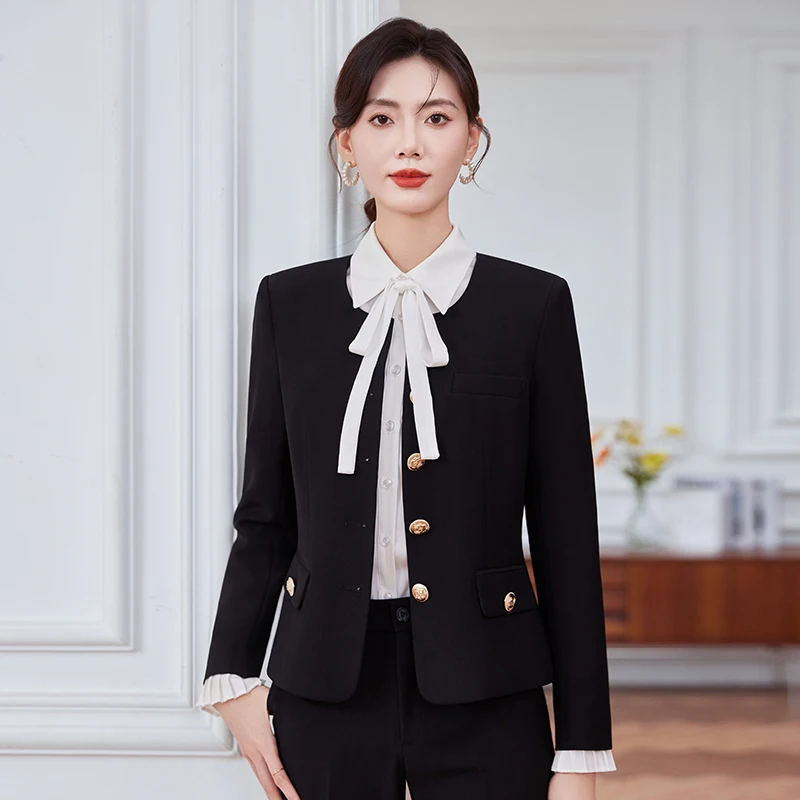 エレガントなスタイルのフォーマルな女性用ビジネススーツ、オフィスレディースパンツスーツ、ブレザーとパンツ付き、プロフェッショナルなキャリア用トラウザーズセット
