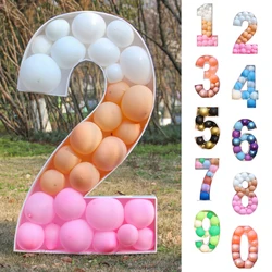 73/93cm Giant Birthday Number Balloon Filling Box Balloon Birthday Party Decoration Wedding Baby Shower Balloon Number Frame Box