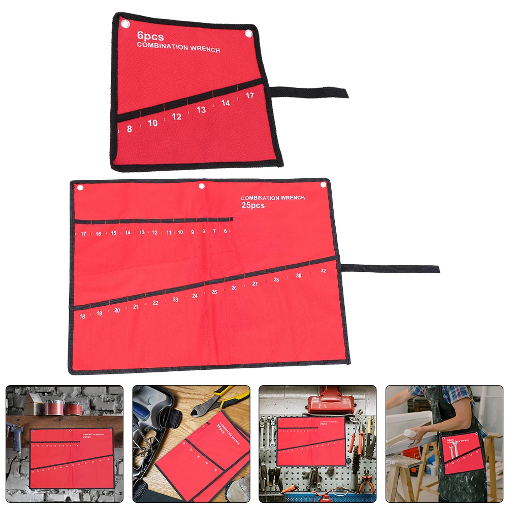 2 قطعة نشمر أداة حقيبة قماش وجع لفة المنظم الحقيبة ل الشدات المفكات كماشة السقاطات المقبس أدوات التخزين المدمج