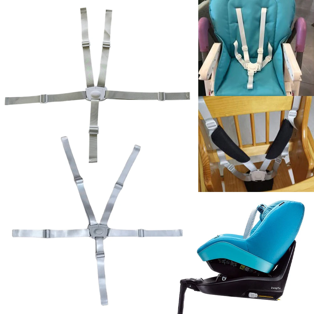 Cinto de segurança para cadeira de jantar infantil, 5 pontos, cinto de segurança para assento de bebê, alça ajustável para carrinhos, carrinho de bebê