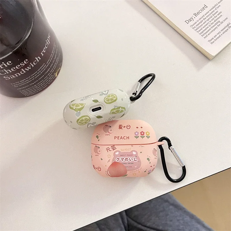 For Samsung Galaxy Buds3 Pro Case Earphone Peach Lemon Cute Samsung Galaxy Buds3 Soft Case Shockproof Shell Protective Cover