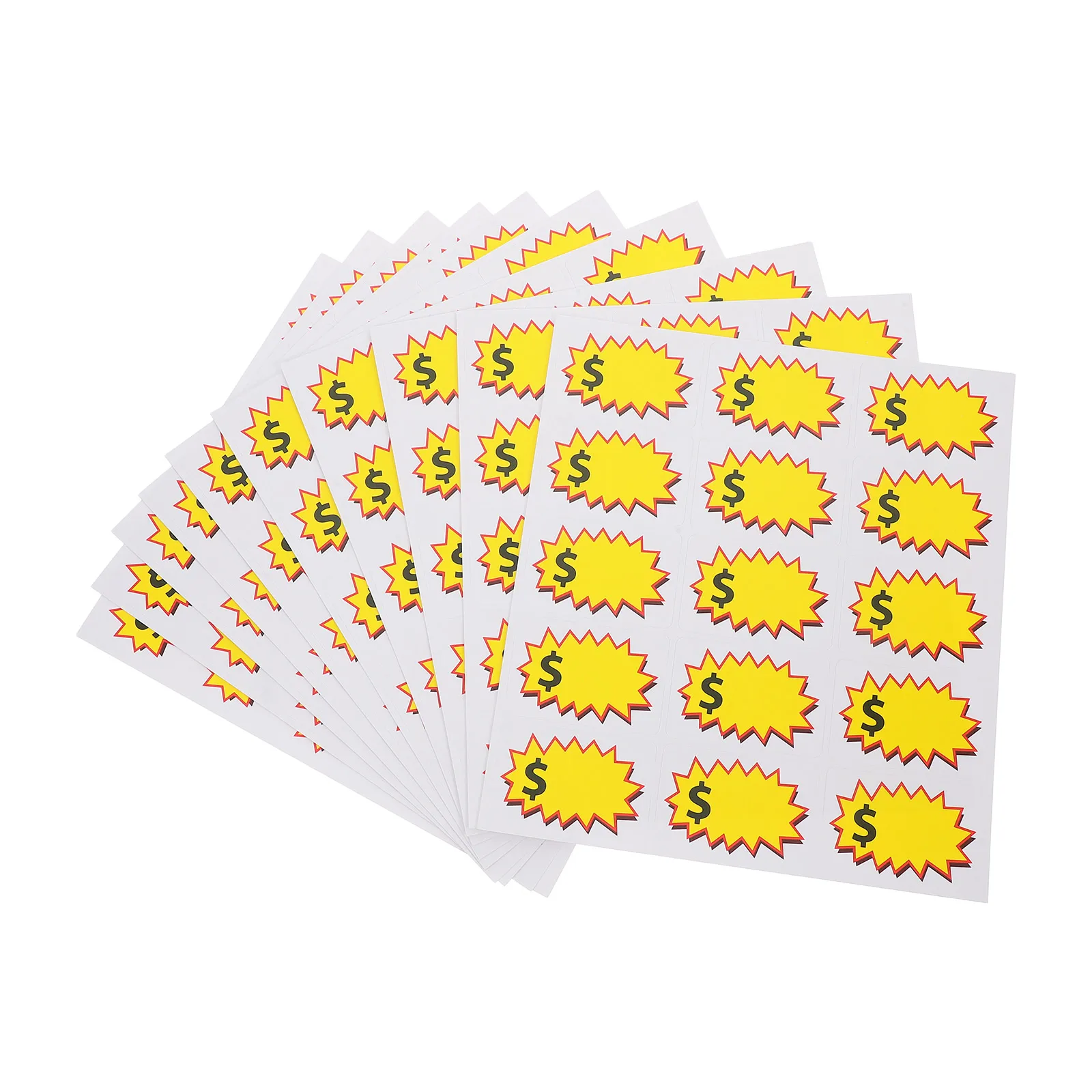

10 Sheets Price Sticker Labels Garage Sale Signs Supplies Synthetic Paper PP Material Self Adhesive Retail Tags Yard Sale Prices