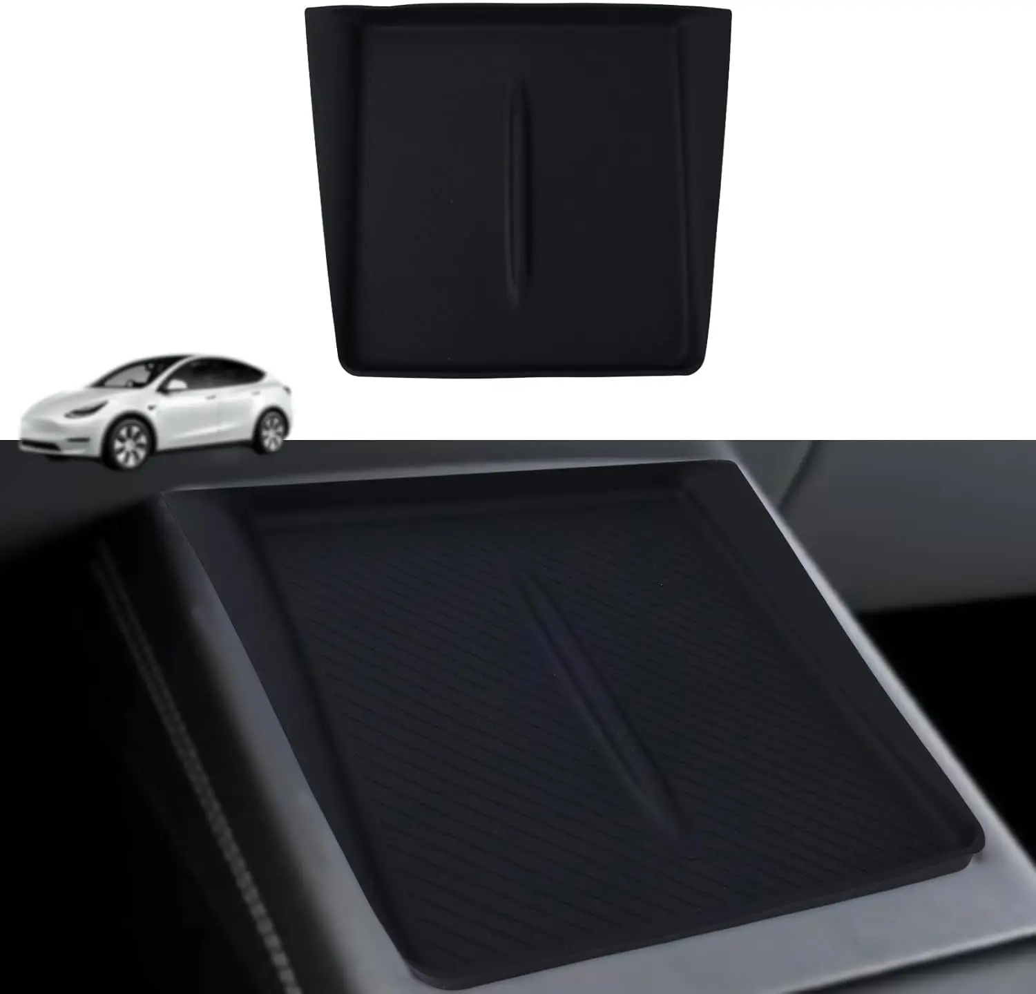 

Мягкий противоскользящий силиконовый коврик для беспроводной зарядки для Tesla Model Y Juniper 2025 2026, защитный аксессуар для центральной консоли автомобиля