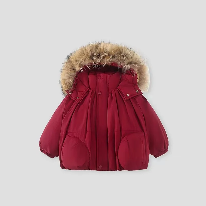 

2026 New Girls Winter Parka Coat Thickened Fleece-Lined Warmth Stylish Cotton-padded Outdoor Coat Kids Winter Fashion