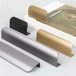 Non-punch Furniture Handle Brushed Gold Silver Matte Black Lacquer White Cabinet Handles Hidden for Cabinets and Drawers