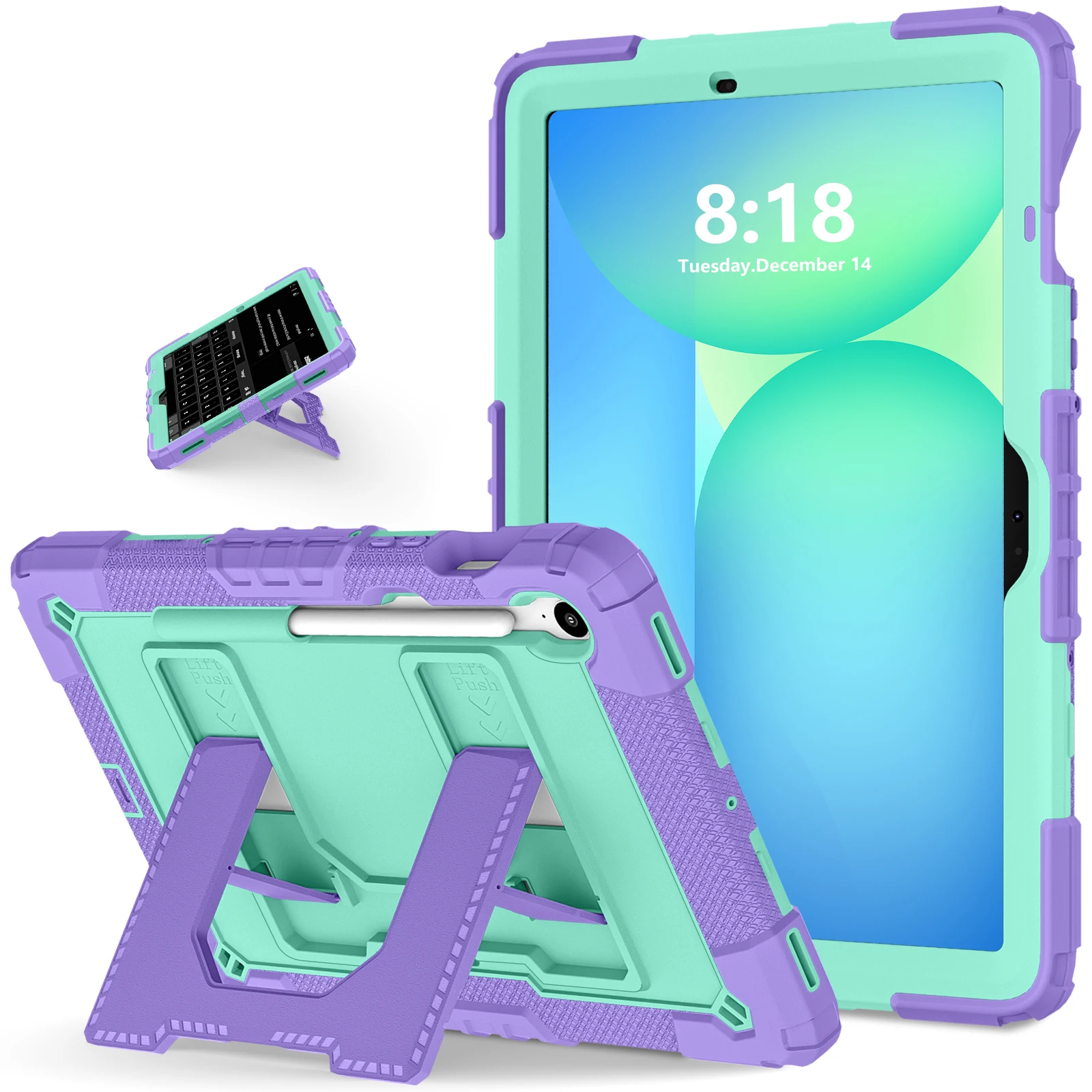 Etui na tablet Samsung Tab S10 Lite S10FE S9 FE Tab A11 A9 Plus A11+ A9+ z funkcją podstawki, wytrzymałe, grube, odporne na wstrząsy, twarda obudowa. — zdjęcie produktu 6