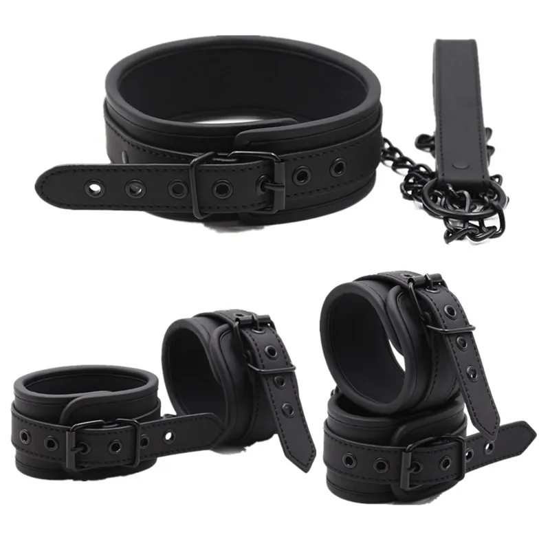 Sin vibradores para mujeres, esposas eróticas, puños de tobillo, Collar, ataduras de Bondage BDSM, Juguetes sexuales esclavo para parejas, mujeres, juegos para adultos
