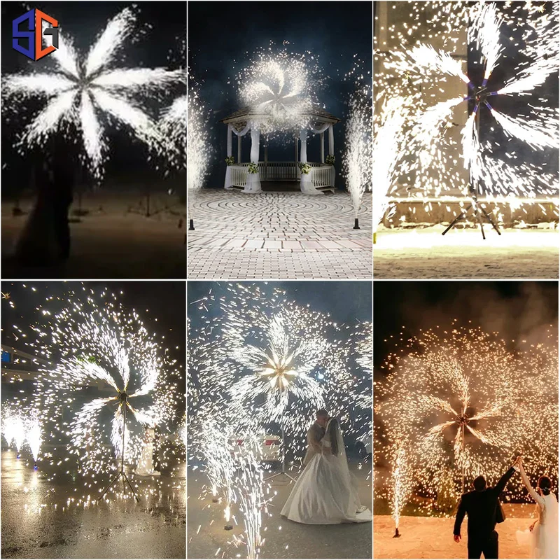 Rotary Spark Machine Stage Fireworks Wireless Windmill Fireworks Machine Wedding Christmas Holiday Activities Cold Pyro Machine