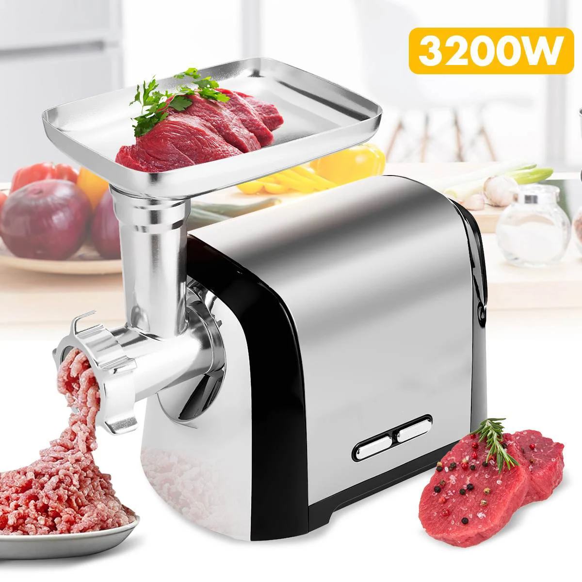 Electric Meat Grinders Multipurpose Stainless Steel Food Grinder Manual Meat Grinder Rotating Vegetable Slicer Sausage Machine