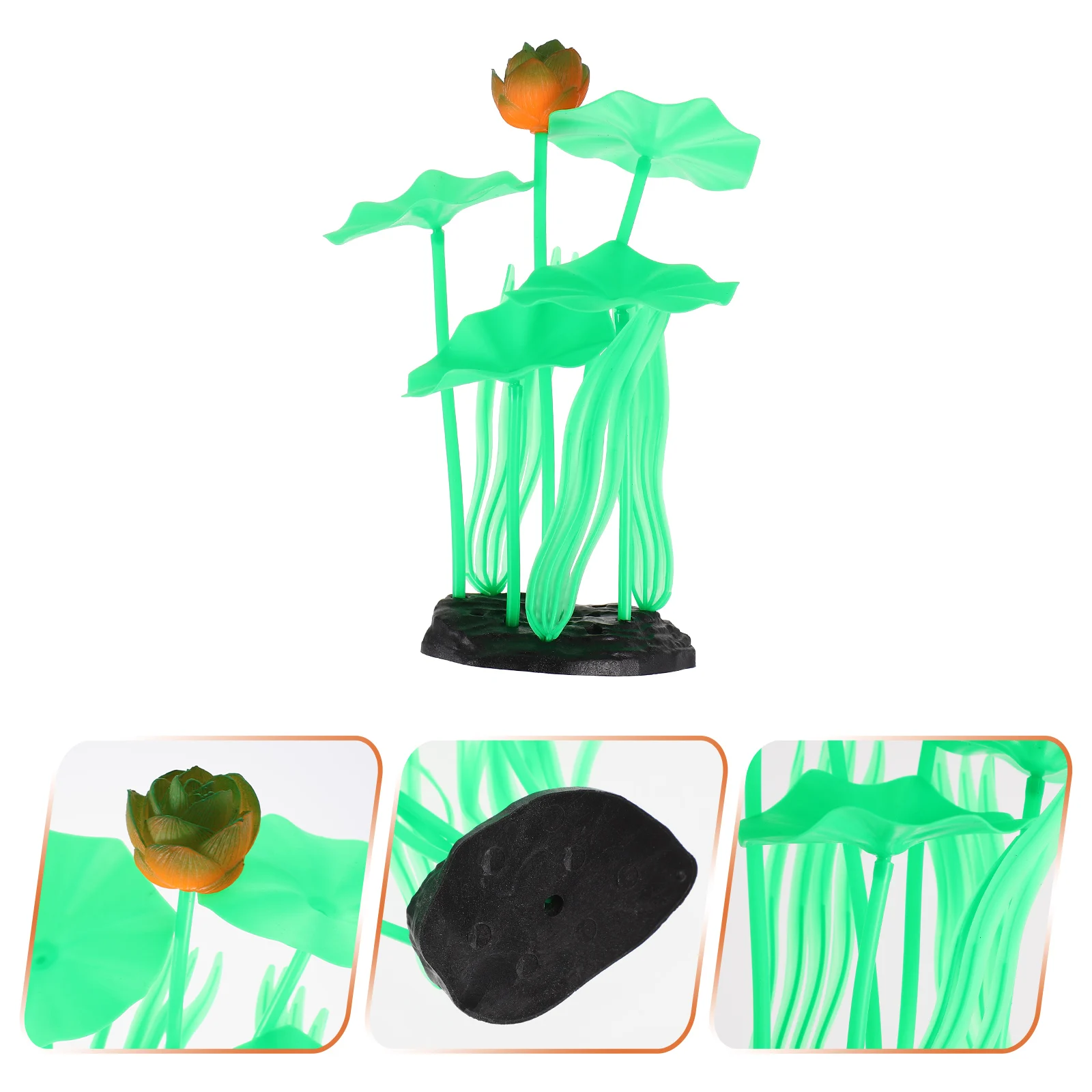 

Silicone Lotus Household Fake Lotus Decorative Fish Tank Ornament Realistic Decor Fish Tank Accessory Aquarium Supply Fake