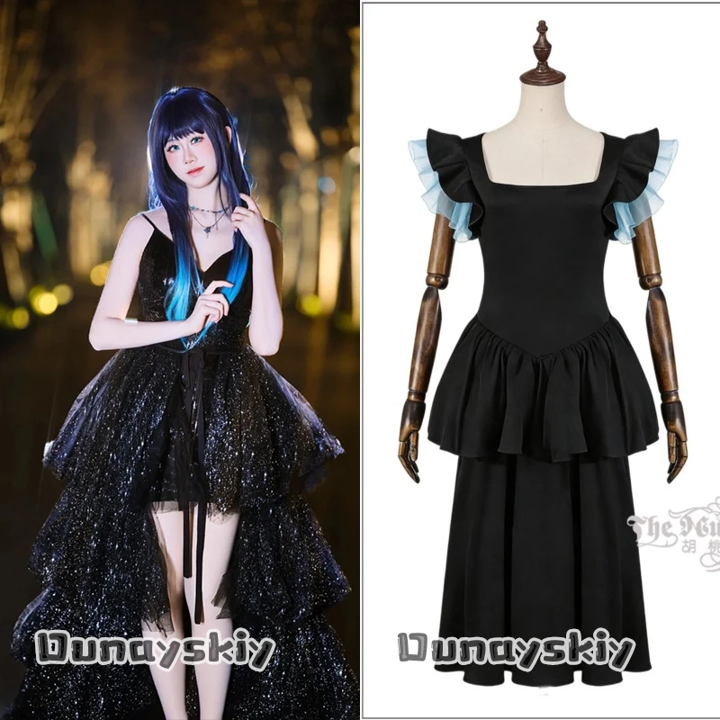 

Hemera*Trending Anime Oshi No Ko Kurokawa Akane Full Cosplay Costume Set For Convention Roleplay Outfit Unisex Halloween Black