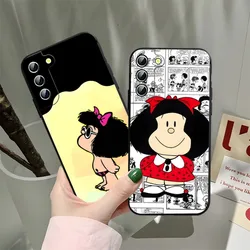 Cartoon cute Mafalda Phone Case for Samsung Galaxy S23 S22 S20 S21 Ultra Fe Plus A34 A54 A24 A52 A53 M54 Cover