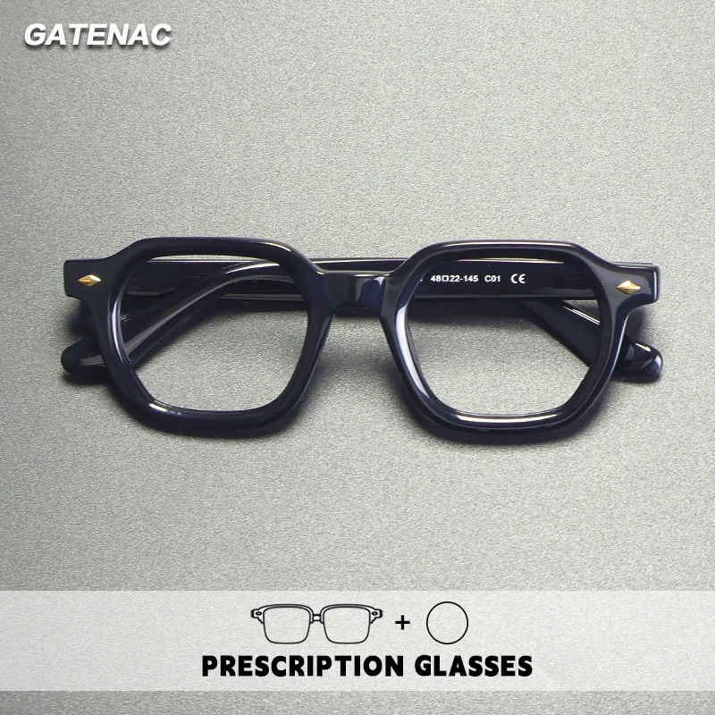 gatenac-手作り老眼鏡フォトクロミック抗ブルーライト処方メガネフレーム近視進行性小型眼鏡