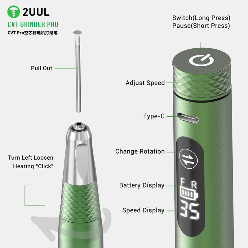  2UUL DA85 CVT Grinder Pro Polishing Pen For Phone Repair Multi-function Grinder Screen Polisher Disassembly Tool 