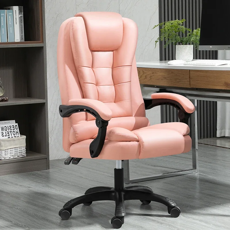 

/Metalic Waterproof Chair Leather Comfortable Designer Rolling Chair Computer Massage Modern Chaise De Bureaux Salon Furniture
