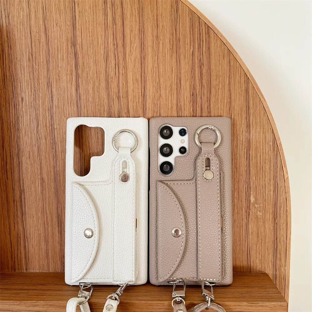 Handgelenkriemen-Crossbody-Hülle für Samsung Galaxy S24 FE S23 S22 S21 Plus S25 S26 Ultra A56 A36 A26 A16 A55 A54 mit Kartenhalter und Geldbörse – Detail 7