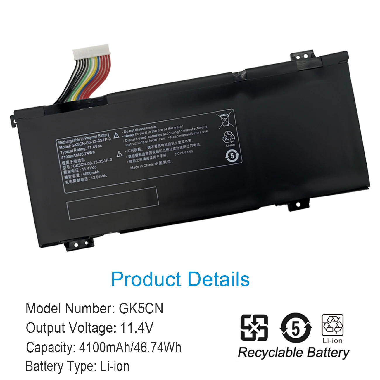 Nobi GK5CN-00-13-3S1P-0 GK5CN Laptop Battery For MECHREVO X8Ti Z2 MACHENIKE T90 Plus T90-T3p F117-B F117-B2 For TONGFANG GK5CN5Z