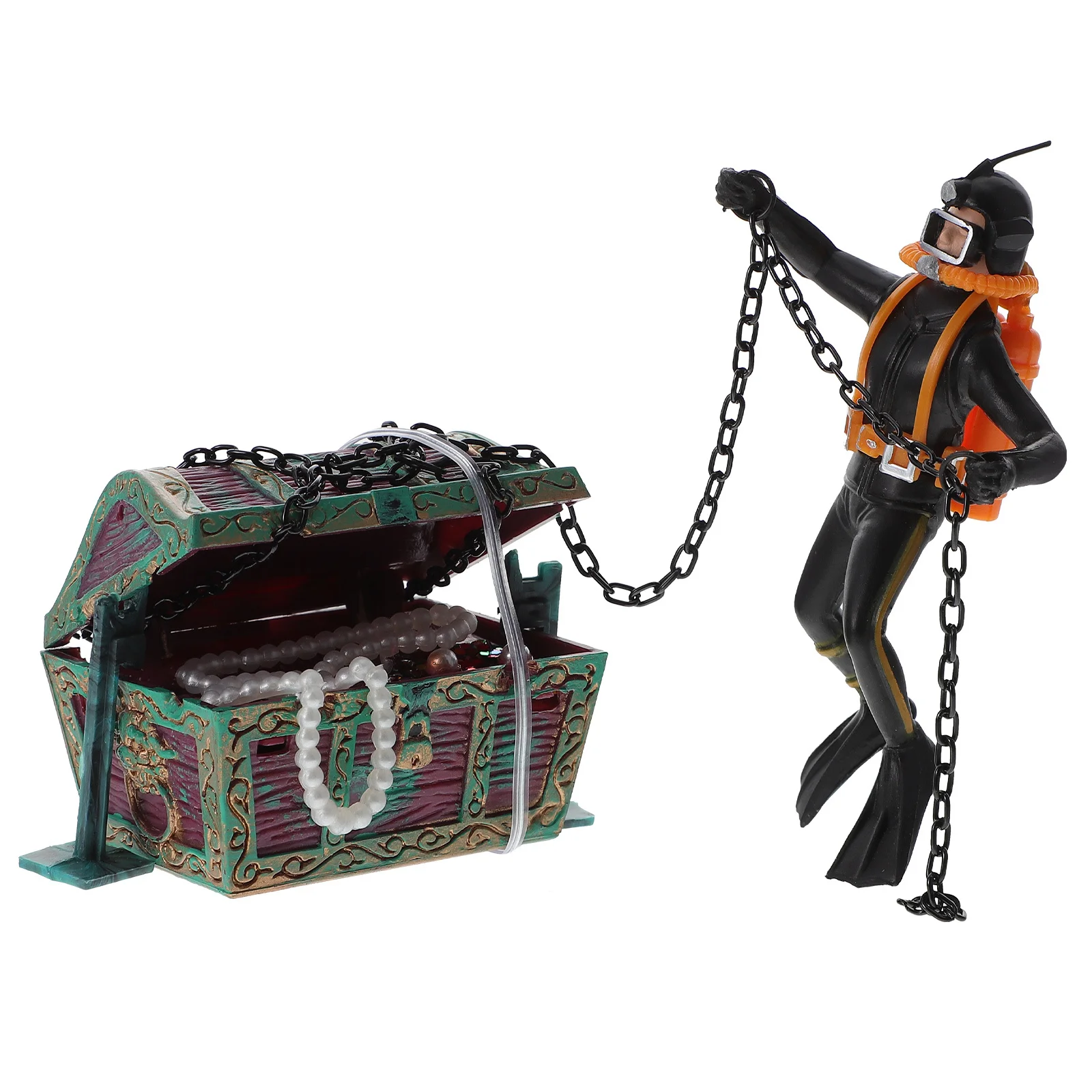 

Treasure Hunt Diver Decor Aquarium Floating Ornament Fish Tank Accessories Natural Lively Atmosphere Floating Diver Charm