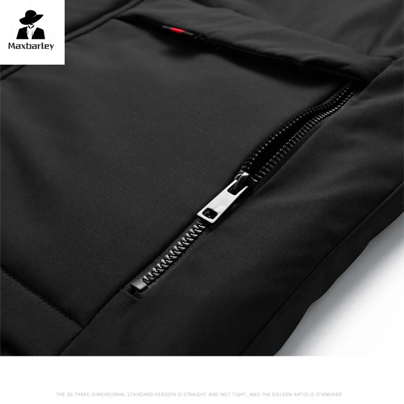 Winter Luxury Jacket Men's Casual Brand Thick Detachable Fur Collar Warm Parka High Quality Cold-proof Mid-length Padded Coat