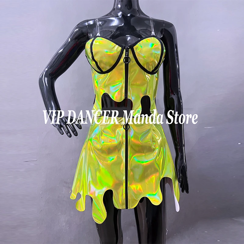 

Kpop Jazz Dance Outfit Music Festival Clothing Laser Tops Skirt Party Carnival Clothes Bar Gogo Dancer Stage Costume VDB6769