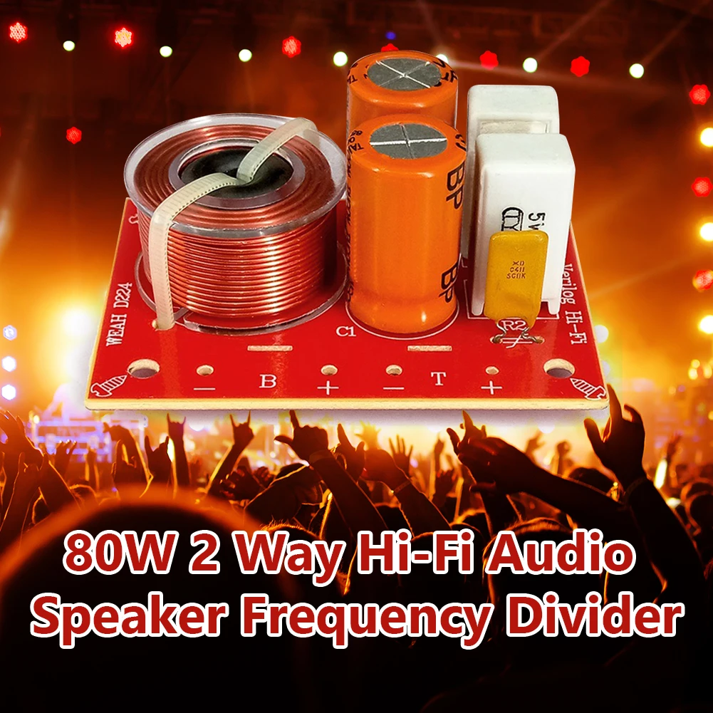 80W Double Way Audio Speaker Crossover Treble Midrange Bass Independent Crossover Speakers Filter Frequency Divider