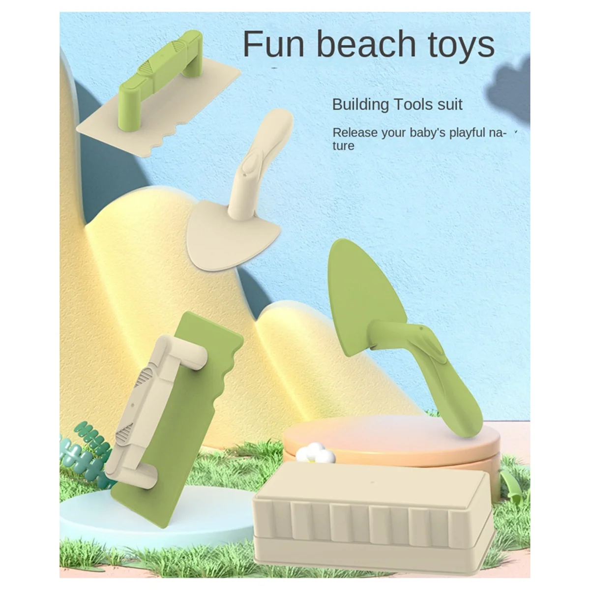 Children'S Beach Sand Play Set Baby Sand Digging Tools Bricklayer Tools (Random Colors)