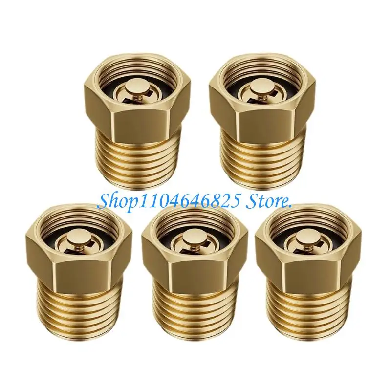 Toilet Drain Backflow Check Valves in Brass with Threaded Six-Sided Body for Bathroom Repair and Odor Return Control