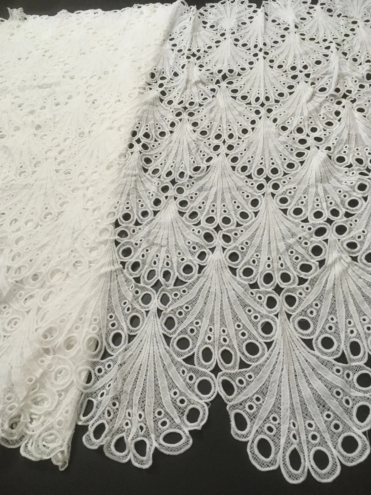 White Water Soluble Lace Fabric African Milk Silk Cord Lace Fabric Nigerian Guipure Lace Fabric For Party Dress Sewing PJFT2201B