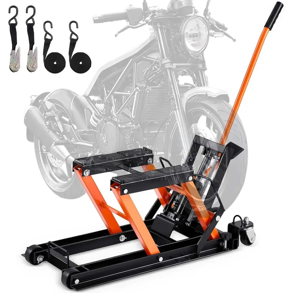 

ydraulic Motorcycle Lit Jack 1500 LS acity ATV Scissor Lit Jack Portale Motorcycle Lit Tale wit4 Weels ydraulic oot-Operated Sta