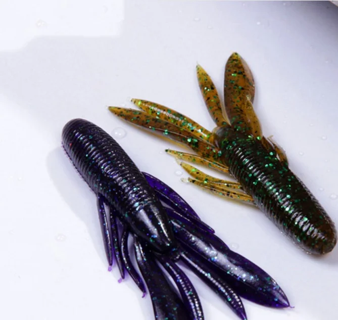 Angelköder, weicher Wurmköder, 8 cm/7,7 g, Garnelenform, 105 mm, 11,7 g, Kunstköder, Craw mit Geruch, 5–6 Stück Beutel – Detail 2