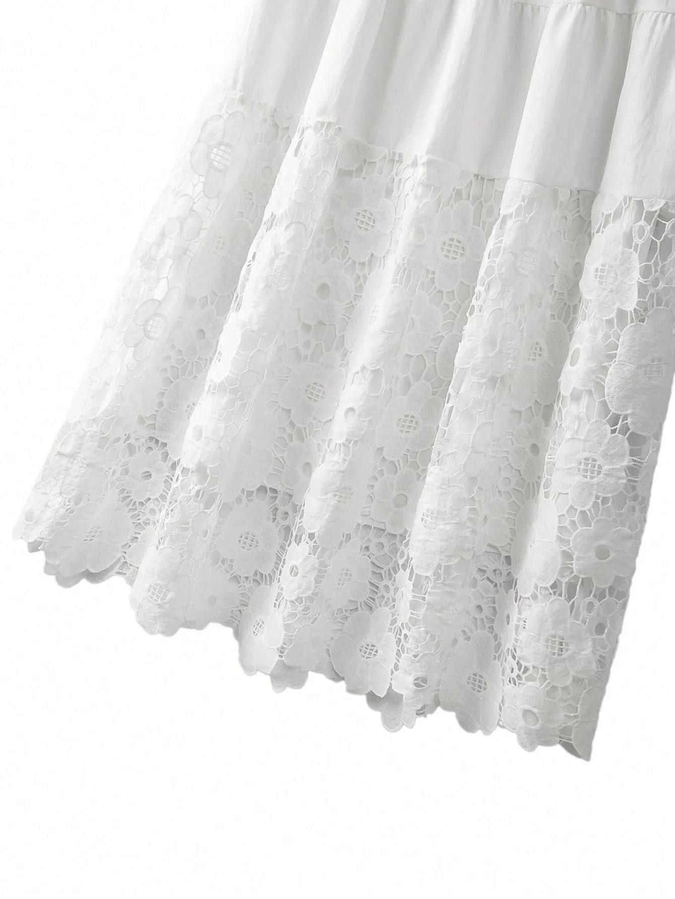 Eleganter, hochwertiger A-Linien-Rock mit Spitze und Patchwork für Damen in großen Größen, taillenschmeichelnd, geeignet für Büro, Freizeit, Dates, Abschlussfeiern, Feiertage, Valentinstag, Musikfestivals, Muttertag, H – Detail 3
