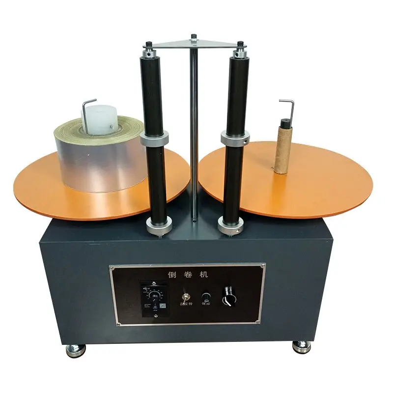 500mm 직경 디스크 라벨 카운터 리와인더 길이 계산 기능이 있는 릴 투 릴 라벨 리와인더 롤 투 롤 리와인더 기계