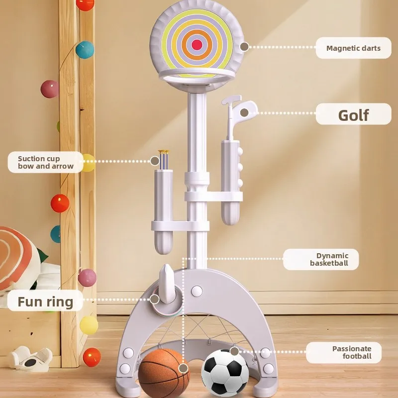 ห่วงบาสเก็ตบอลอเนกประสงค์สำหรับเด็กเล่นในบ้าน ปรับความสูงได้ เงียบ ไม่ส่งเสียงรบกวน ของเล่นกีฬาเสริมพัฒนาการสำหรับเด็กเล็ก