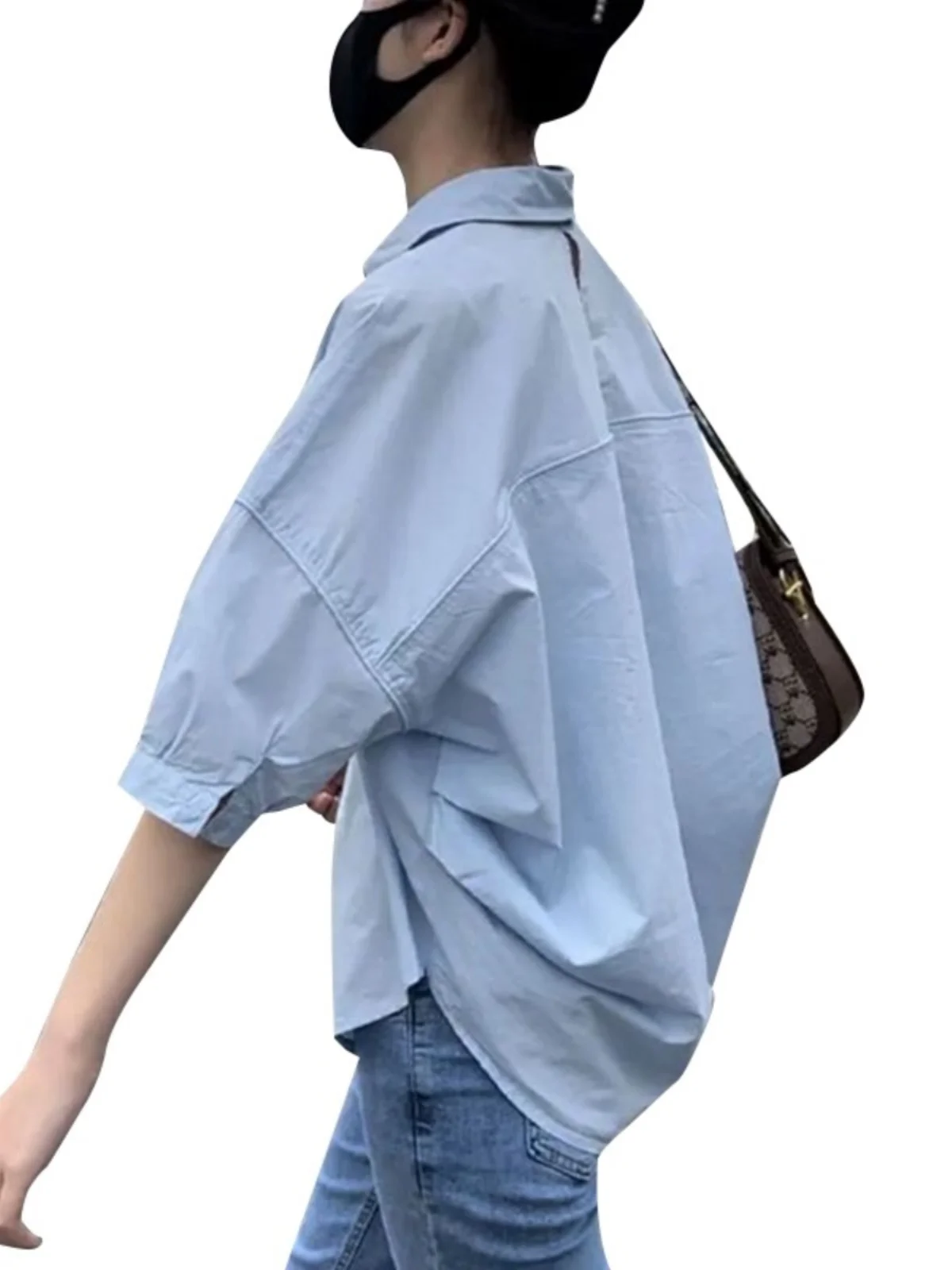 Ele アシンメトリー バットウィング スヴェ イルト レディース 夏用 ルーズ 日焼け防止トップ ファッショナブル 通勤 スレ コットン ネ