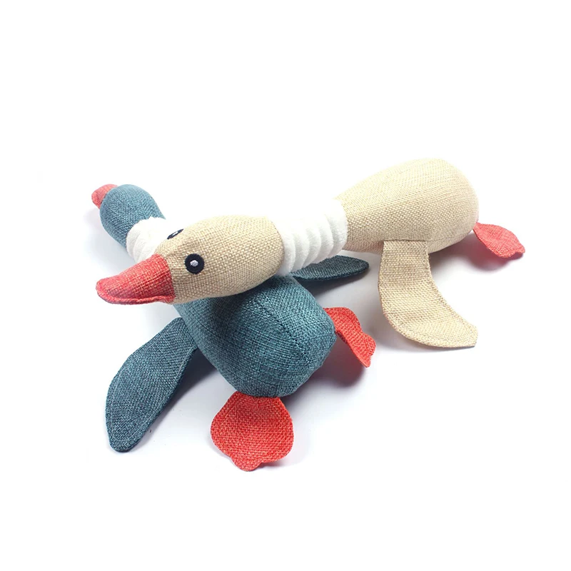 Pet chewing toy tricolor duck sound puzzle training plush toy, resistant to biting, grinding teeth, and cleaning teeth