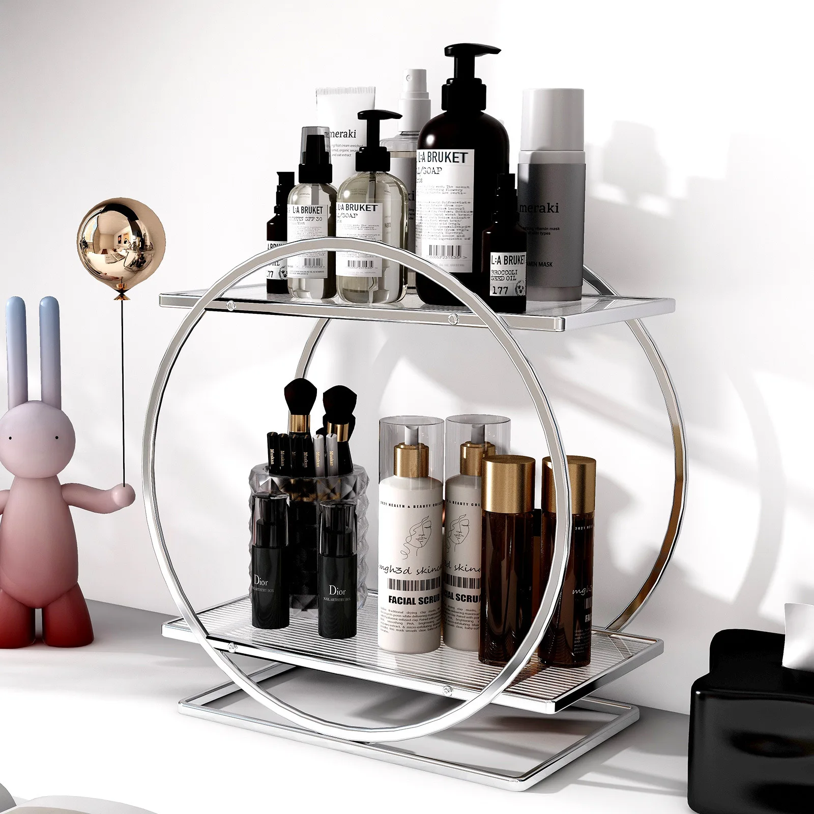 Imagem -02 - Grande Capacidade Cosméticos Storage Holder Organizador Maquiagem Household Skin Care Products Dresser And Bathroom Desktop 1pc