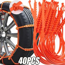 Cadenas antideslizantes para neumáticos de coche, accesorios de emergencia para nieve al aire libre, 10/40 piezas