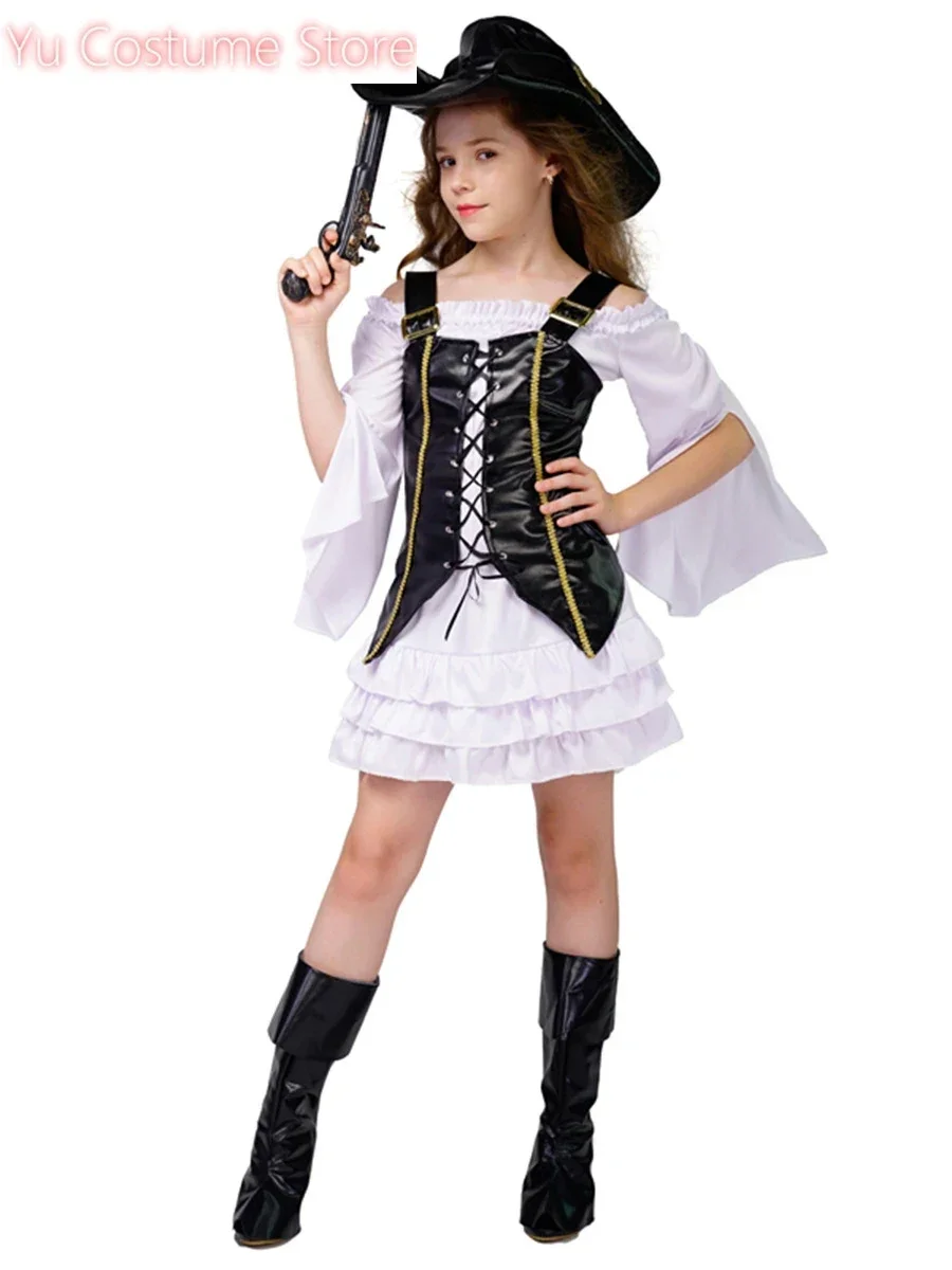

Halloween Girl Pirate Party Costume Carnival Children's Little Girl Pirate Role Playing Costume Yu Costume