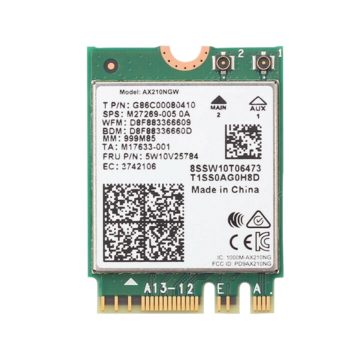 AX210 AX210NGW karta sieciowa M.2 NGFF 2.4Ghz/5G wi-fi 6E 2400Mbps karta WiFi 802.11Ax Bluetooth 5.2 Adapter WiFi