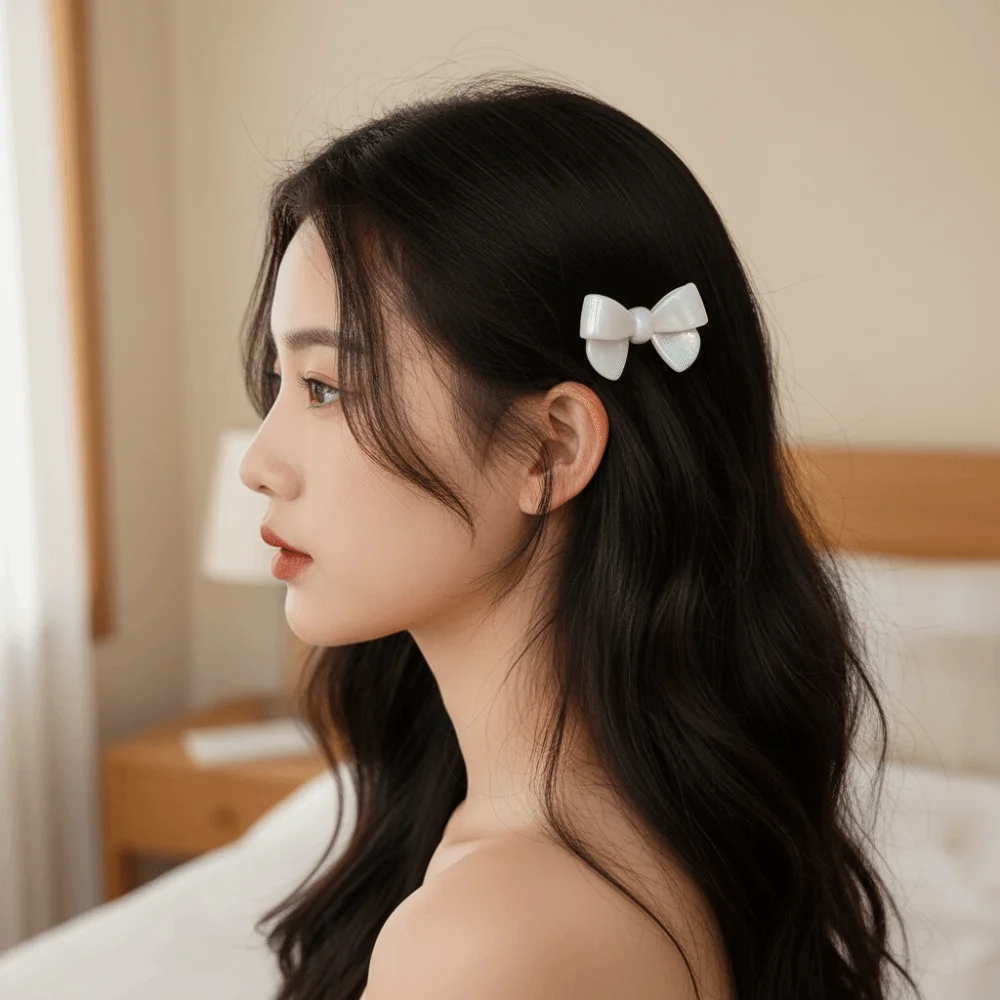 Haaraccessoires im Koreanischen Stil: Acetat-Haarspange mit Niedlichem Schleifendesign, Rutschfeste Entenschnabel-Klammer, Luxuriöse Haarklammer für Damen – Detail 2